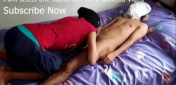  indian young couple homemade blowjob